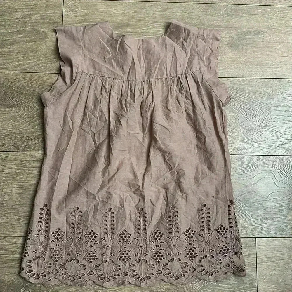 Ulla Johnson Eyelet Tie Cotton Blouse Top Sz 2 - Picture 6 of 6